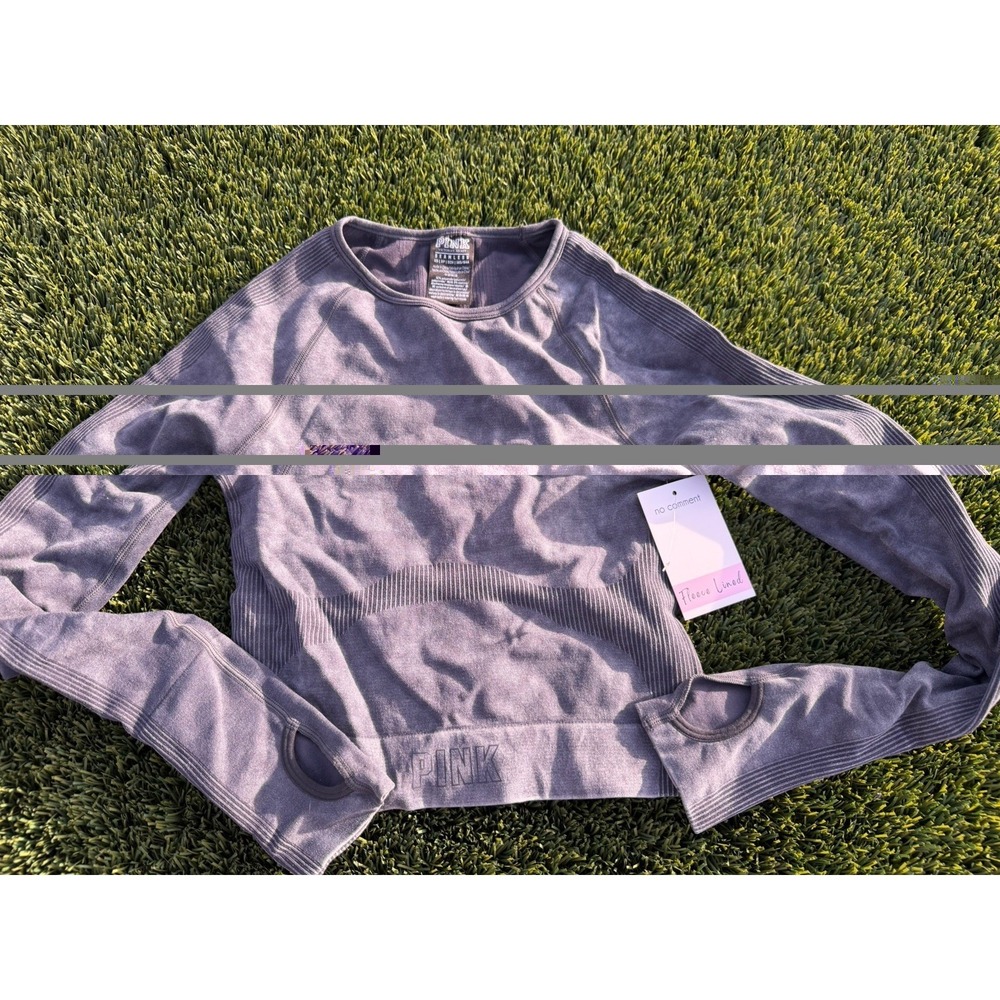 NWT‎ Victoria's Secret PINK Seamless Long-Sleeve Crop Top Active Size XS Fleece